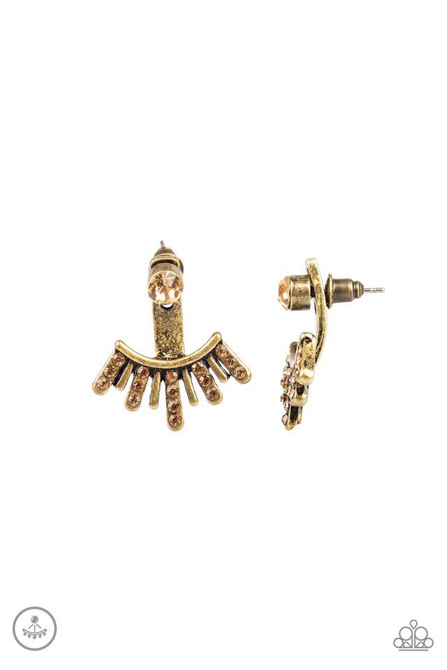 Paparazzi  Diva Dynamite – Brass  Post Earrings